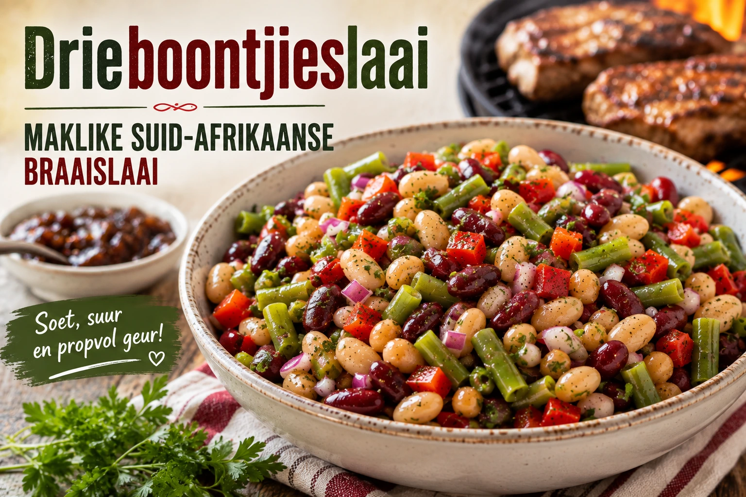 Drieboontjieslaai – Maklike Suid-Afrikaanse Braaislaai